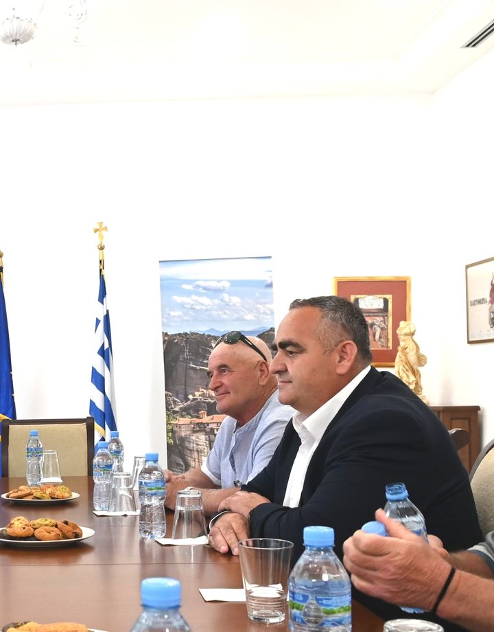 Επίσκεψη του υπουργού Εξωτερικών Νίκου Δένδια στην Αλβανία, Δευτέρα 23 Μαΐου 2022. Συνάντηση με Πρόεδρο Παραρτήματος Ομόνοιας Χειμάρρας Φρέντη Μπελέρη (ΥΠ. ΕΞΩΤΕΡΙΚΩΝ/EUROKINISSI)