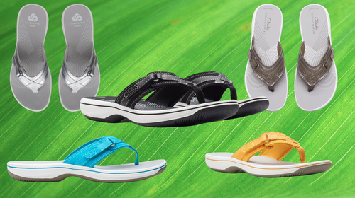 Clarks flip flops sale online