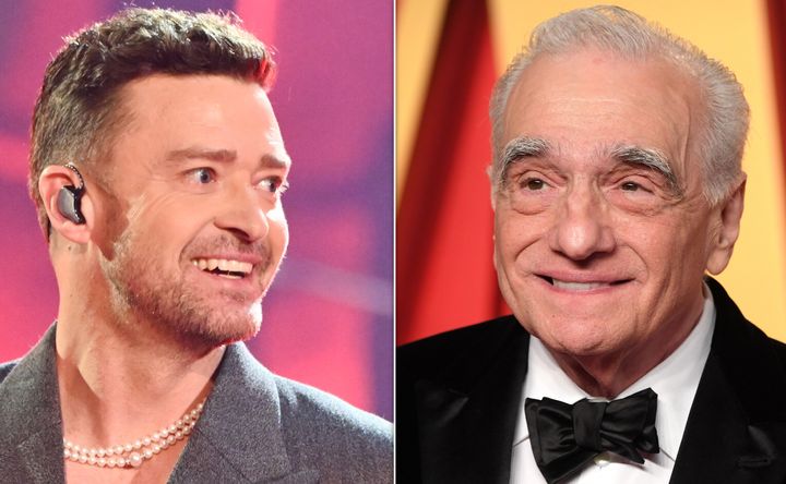 Justin Timberlake entschuldigte sich bei seinem Konzert am Dienstag, bevor er Martin Scorsese zurief, der sich gnädig in den Moment hineinbeugte.