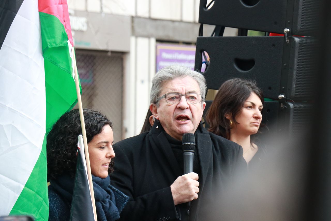 Φωτογραφία αρχείου Ο Μελανσόν σε διαδήλωση υπέρ των Παλαιστινίων.