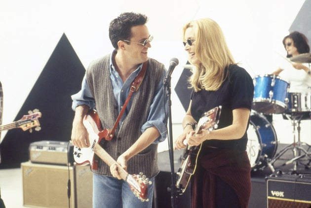 Matthew Perry and Lisa Kudrow on the set of The Rembrandts' I'll Be There For You music video