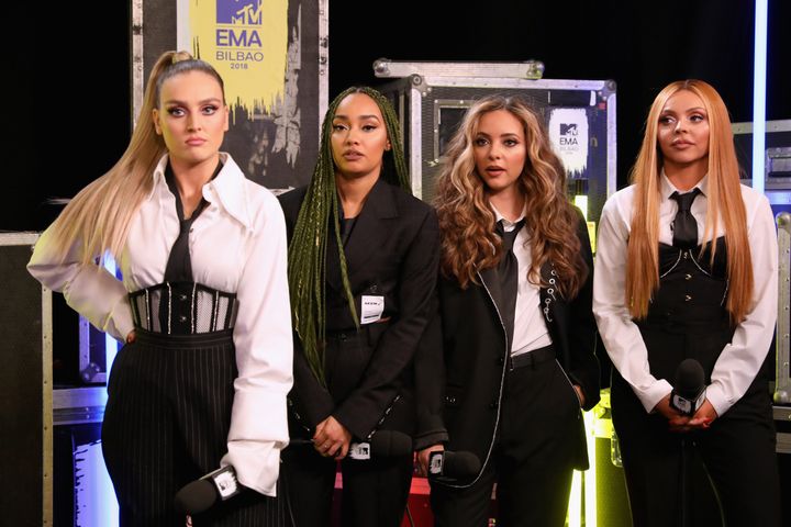 Little Mix backstage at the MTV EMAs in 2018