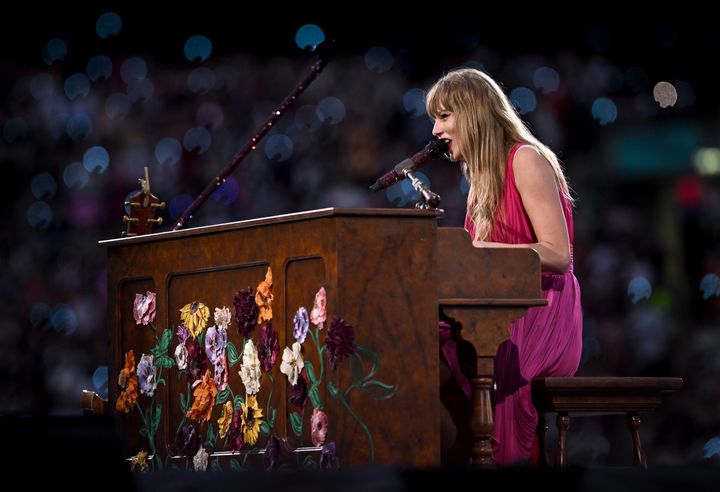Taylor Swift performs a different song on the piano on each night of the Eras tour