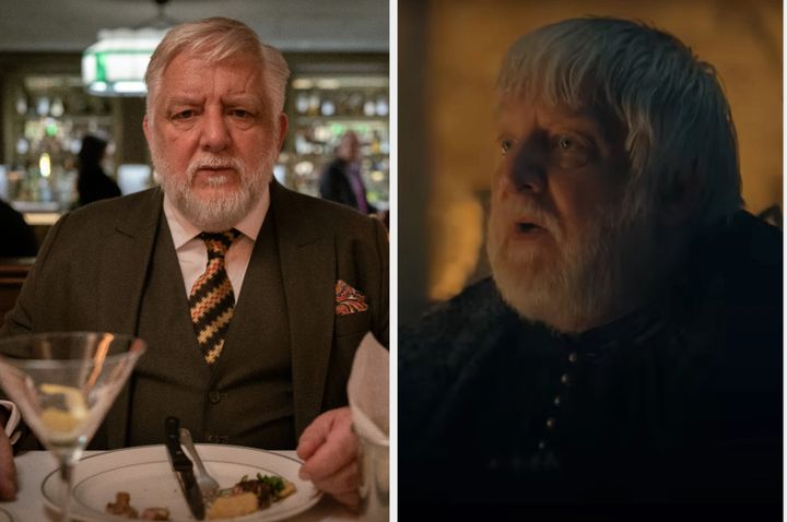 Simon Russell Beale in Douglas Is Cancelled (left) and House Of The Dragon (right)