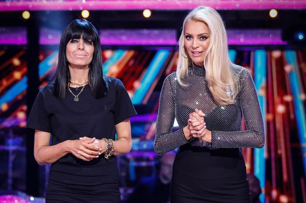 Claudia Winkleman and Tess Daly in the Strictly Come Dancing ballroom
