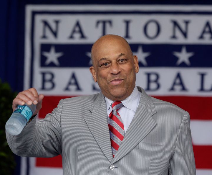 FILE - Hall of Famer Orlando Cepeda attends the Baseball Hall of Fame induction ceremonies on July 28, 2013 in Cooperstown, NY (AP Photo/Mike Groll, File)