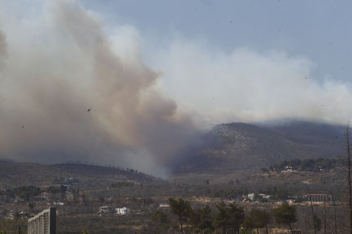 Πυρκαγιά στην περιοχή Κατσιμίδι στους πρόποδες της Πάρνηθας σε δασική έκταση, Σάββατο 29 Ιουνίου 2024 (ΔΙΟΝΥΣΗΣ ΠΑΤΕΡΑΚΗΣ/ EUROKINISSI)