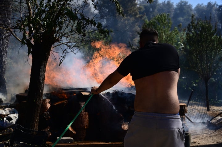 Πυρκαγιά στην Σταμάτα Αττικής, Κυριακή 30 Ιουνίου 2024. (ΜΙΧΑΛΗΣ ΚΑΡΑΓΙΑΝΝΗΣ/EUROKINISSI)