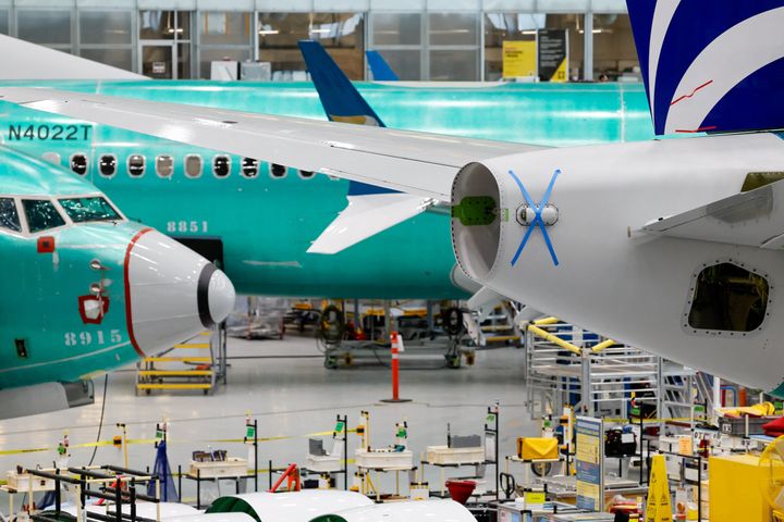 Boeing 737 MAX aircraft are assembled at the Boeing Renton Factory in Renton, Washington, on June 25, 2024. (Photo by JENNIFER BUCHANAN/POOL/AFP via Getty Images)