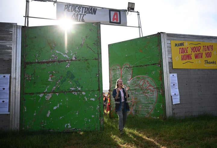 Emily Eavis welcoming music fans to Glastonbury last week