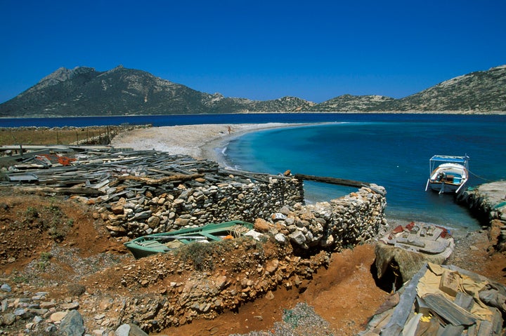 Πσραλία Παύλος, Αμοργός, Ελλάδα. (Photo by Eric RAZ/Gamma-Rapho via Getty Images)