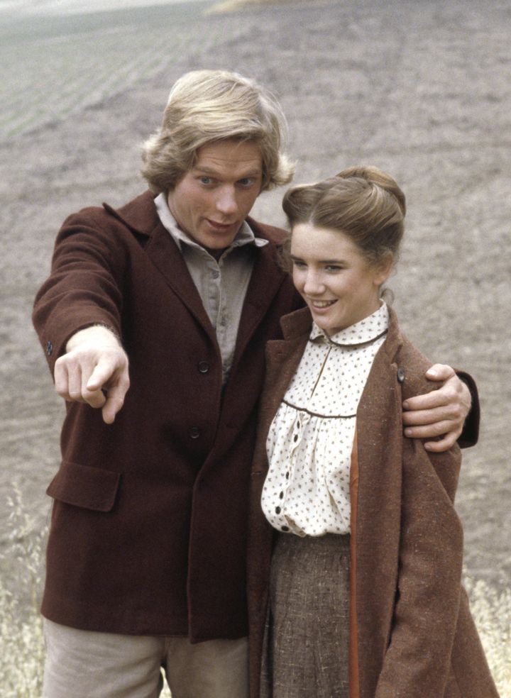 Dean Butler and Melissa Gilbert in an episode of Little House On The Prairie that first aired in 1980