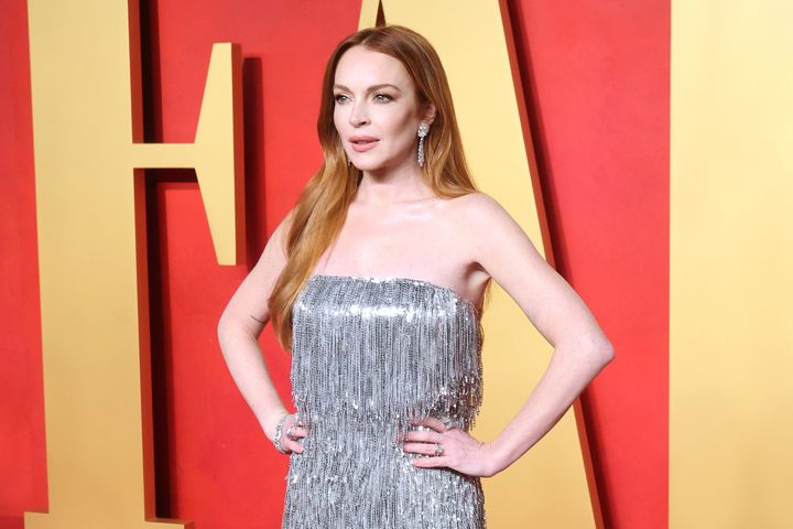 Lindsay Lohan at an Oscars after-party earlier this year