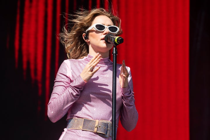 Suki Waterhouse on stage last year