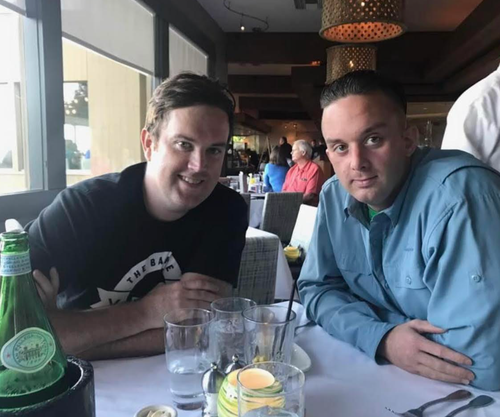 Billy and Randy pose for a photo. "This was a year before Randy died," the author writes.