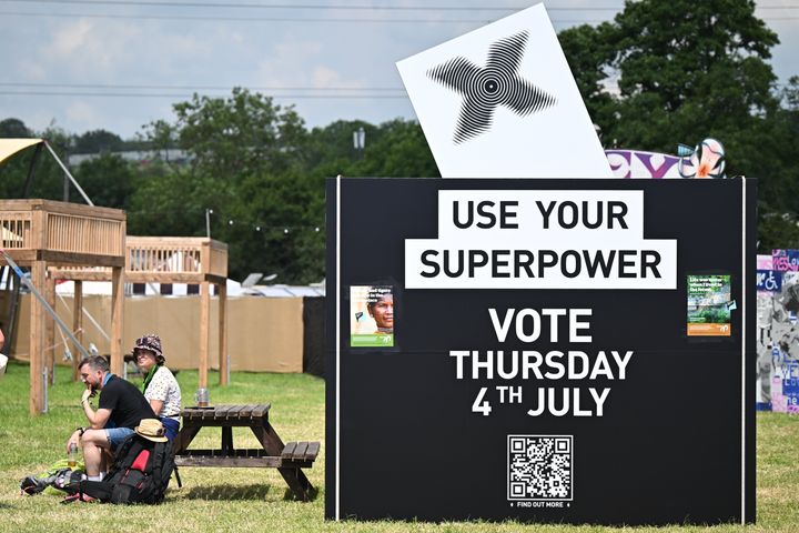 An ad encouraging people to vote at this year's Glastonbury festival