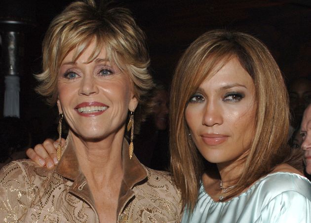 Jane Fonda and Jennifer Lopez at the Monster-In-Law premiere in Los Angeles in April 2005