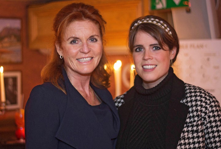 Sarah Ferguson, Duchess of York, and Princess Eugenie attend The Miles Frost Fund party on June 27, 2017 in London. 