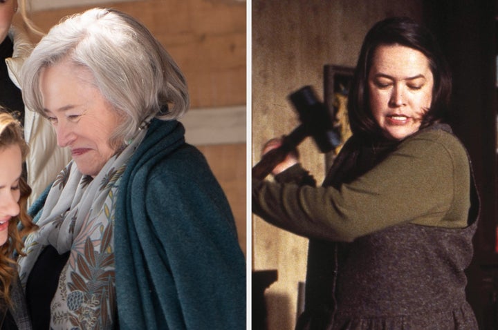 Kathy Bates in A Family Affair (left) and Misery (right)