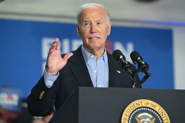 President Joe Biden speaks during a campaign event in Madison, Wisconsin, on Friday.
