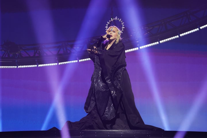 Madonna on the opening night of her Celebration Tour in London last year