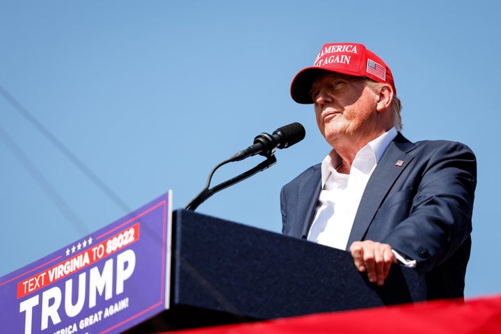 Former President Donald Trump speaks on June 28 at Greenbrier Farms in Chesapeake, Virginia. The Republican Party is hoping voters won't remember much about his previous term in the White House.