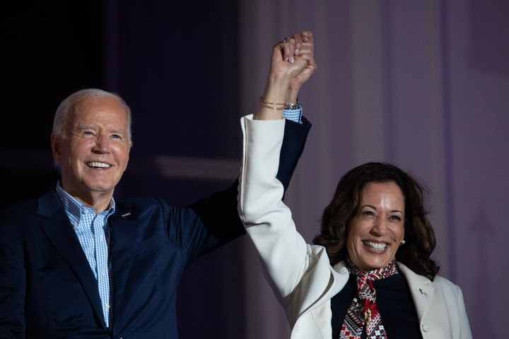 President Joe Biden and Vice President Kamala Harris at an Independence Day celebration at the White House.