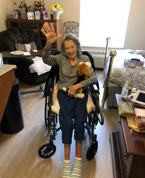 A photo shows the author's mom.