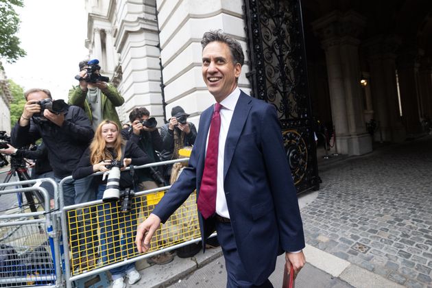 Ed Miliband, UK energy secretary, arrives for a cabinet meeting in Downing Street.