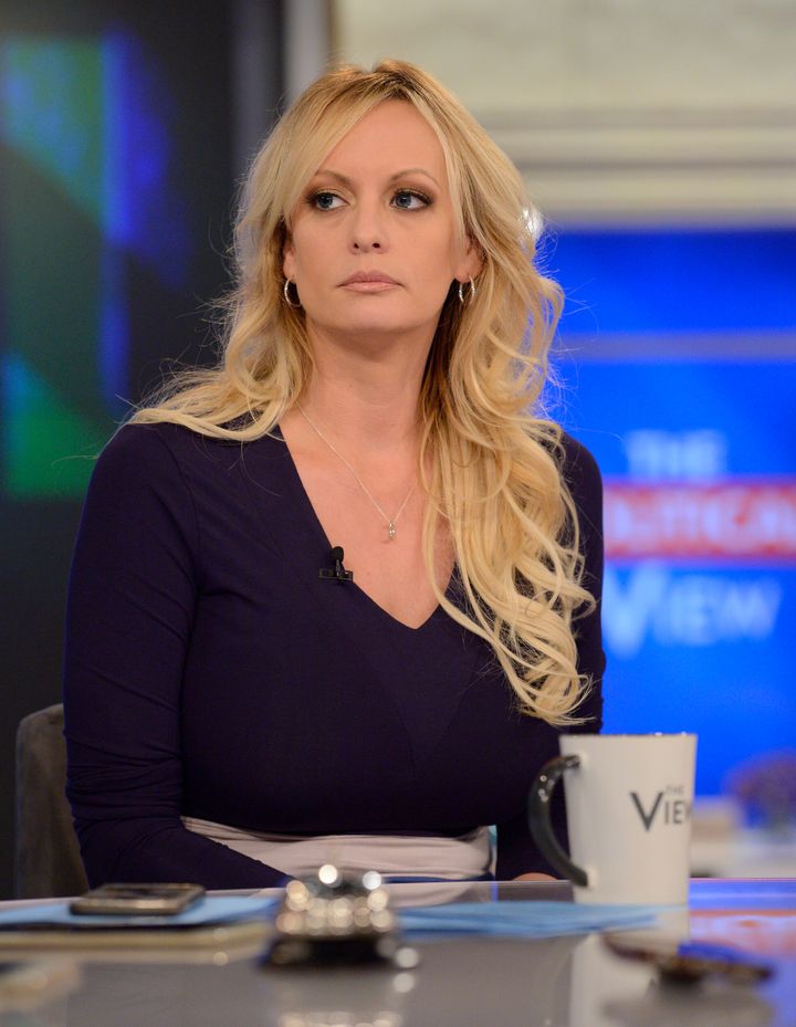 Stormy Daniels appears on a 2018 episode of "The View." This week, she shared that she suffered extreme stress and had a miscarriage after Donald Trump's hush-money indictment last year.