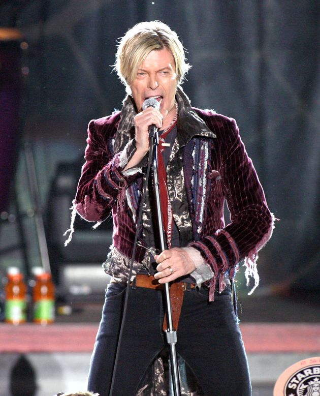 David Bowie on stage in 2004