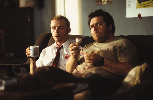 Nick Frost enjoying a Cornetto on the set of Shaun Of The Dead