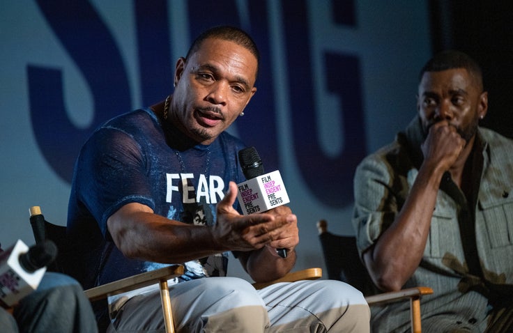 Actors Clarence Maclin (left) and Colman Domingo attend the Film Independent Special Screening of "Sing Sing" at Harmony Gold on July 10 in Los Angeles, California.