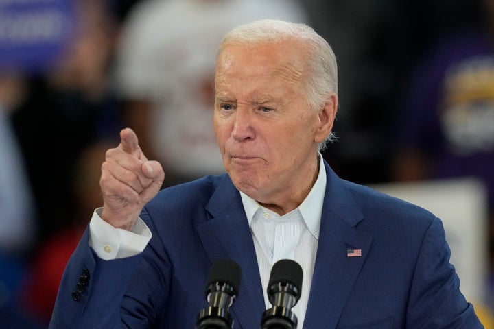 Biden, seen here campaigning in Detroit on Friday, recently said he "isn't going anywhere."