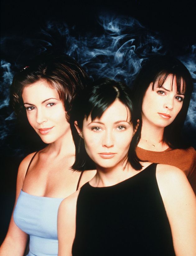 Shannen Doherty (centre) with Charmed co-stars Alyssa Milano and Holly Marie Combs