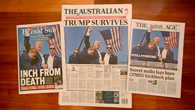 Australian front pages from the Herald-Sun, The Australian and The Age.