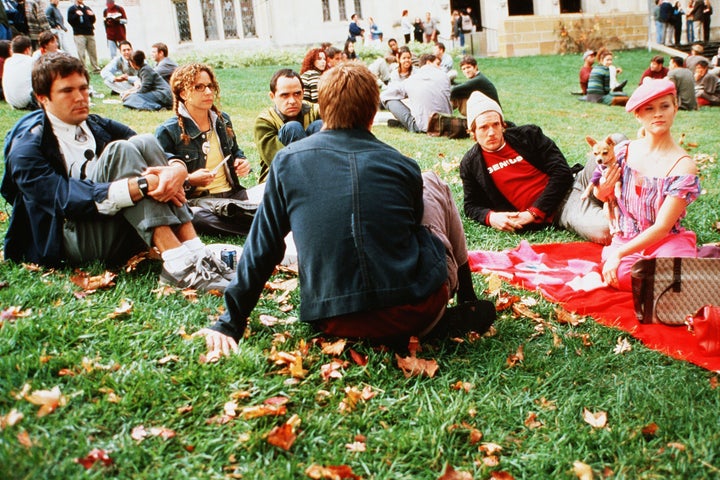 Oz Perkins (far left) on the set of Legally Blonde