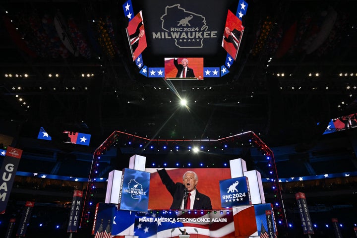 Former Director of the US Office of Trade and Manufacturing Policy Peter Navarro speaks during the third day of the 2024 Republican National Convention at the Fiserv Forum in Milwaukee, Wisconsin, on July 17, 2024.