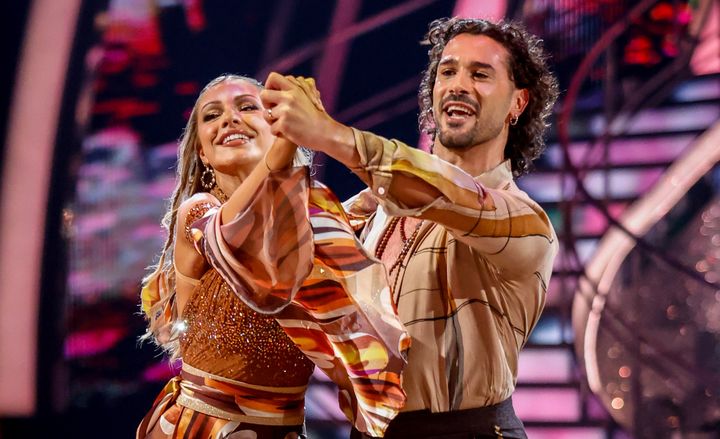 Zara McDermott and Graziano Di Prima performing on Strictly last year