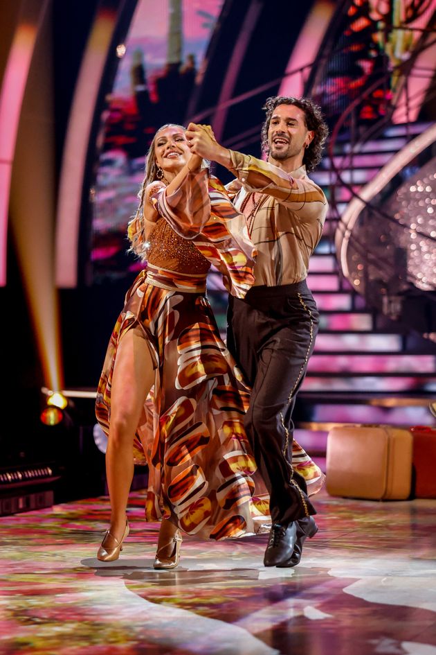 Zara McDermott and Graziano Di Prima performing on Strictly last year
