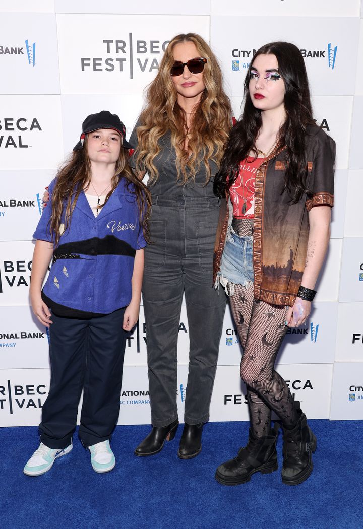 Drea de Matteo, center, with her son Waylon and daughter Alabama. 