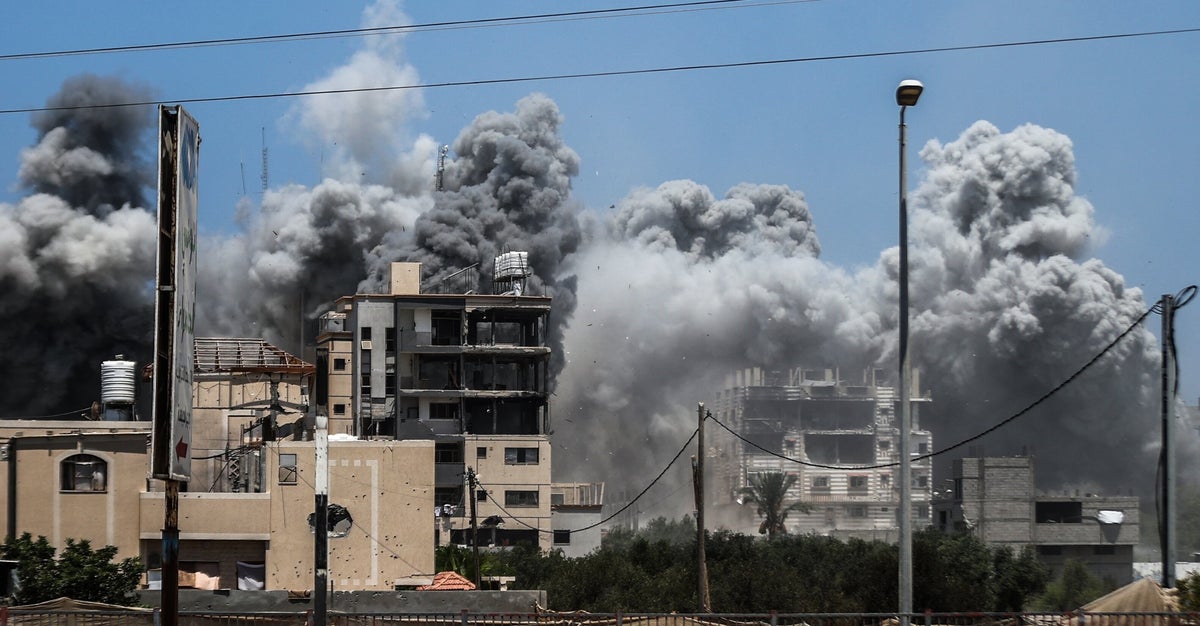 NextImg:Israeli Airstrikes Kill 13 Palestinians In Central Gaza As Cease Fire Talks Continue