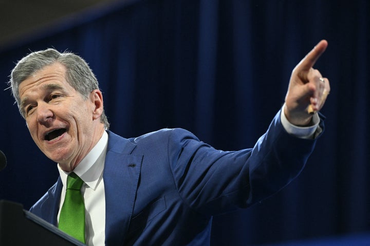 North Carolina Governor Roy Cooper speaks during a even with US President Joe Biden about his Investing in America agenda at the Wilmington Convention Center in Wilmington, North Carolina, on May 2, 2024. 