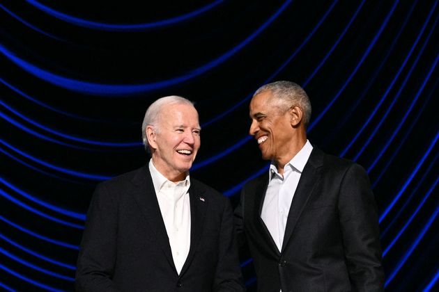 Joe Biden and Barack Obama at a fundraiser last month.