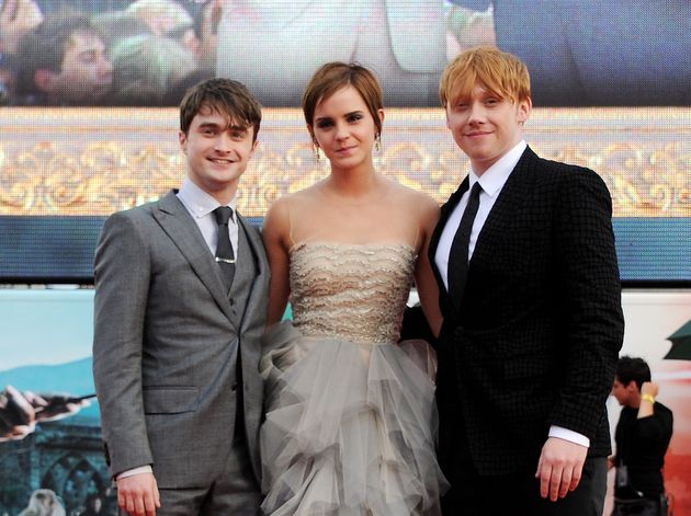 Daniel Radcliffe, Emma Watson and Rupert Grint at a Harry Potter premiere in 2011