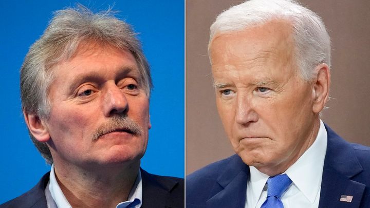 Kremlin spokesperson Dmitry Peskov and outgoing US president Joe Biden