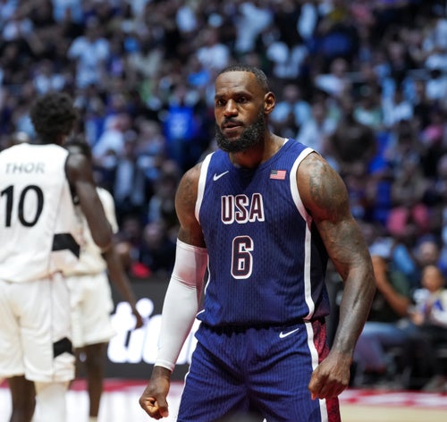 LeBron James in an exhibition game against South Sudan on Saturday.
