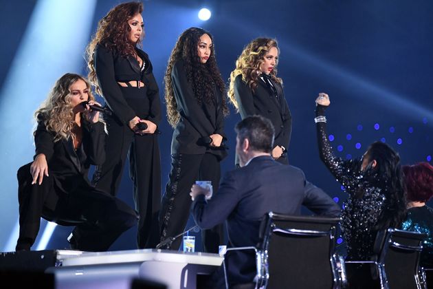 Little Mix performing in front of Simon Cowell on The X Factor in 2017