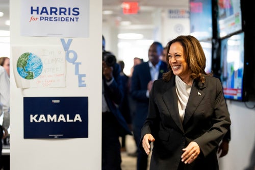 Vice President Kamala Harris arrives at her campaign headquarters in Wilmington, Del., Monday, July 22, 2024.