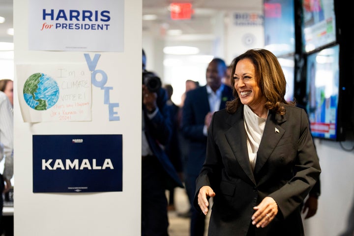 Vice President Kamala Harris arrives at her campaign headquarters in Wilmington, Del., Monday, July 22, 2024.